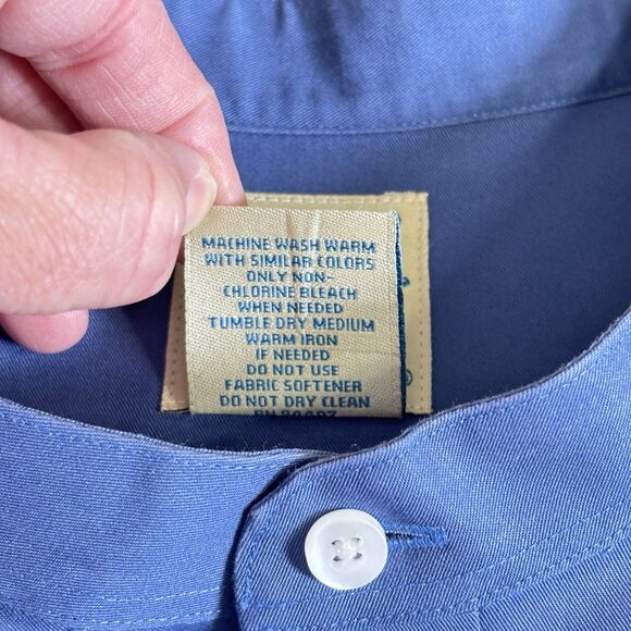 TRAVELSMITH XL Band Mandarin Collar Frontier Pocket Blue ENRO Hong Kong Shirt - Picture 7 of 7
